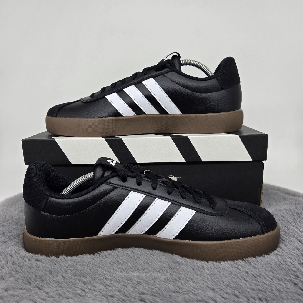 New adidas Vl Court 3.0 Core Black Cloud White Gum Men's Shoes Size 11.5 - Picture 4 of 8